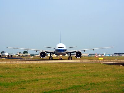 Airplane taxiing airport