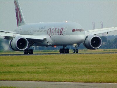 Qatar airlines take off overflow photo