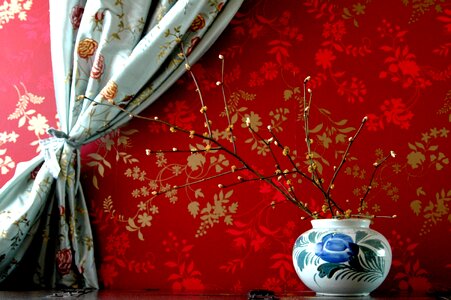 Red wall interior porcelain photo