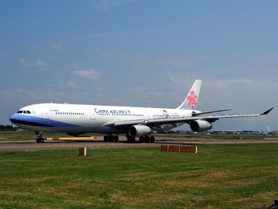 Airplane taxiing airport photo