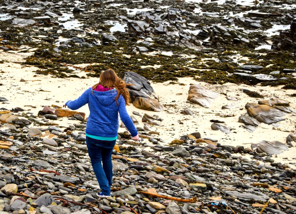 Sand rocks shoreline photo