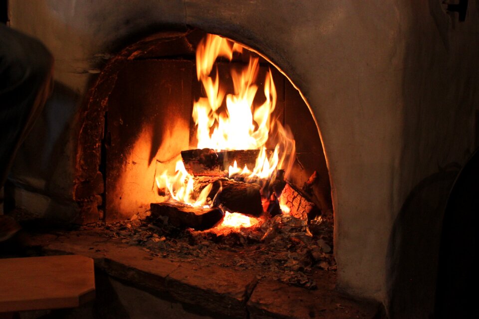Stove fireplace open