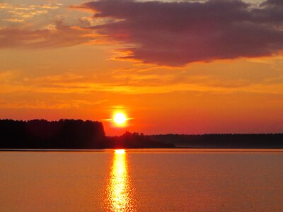 Lake onega sunset landscape