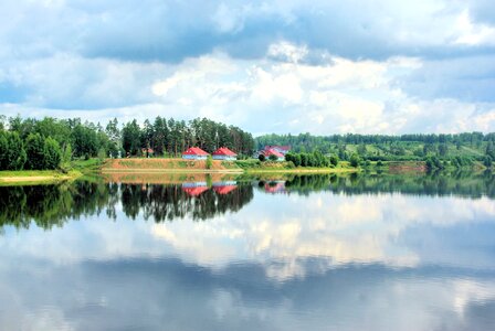 River edge of volga water photo