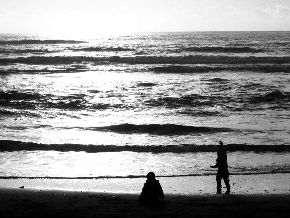 Beach white black