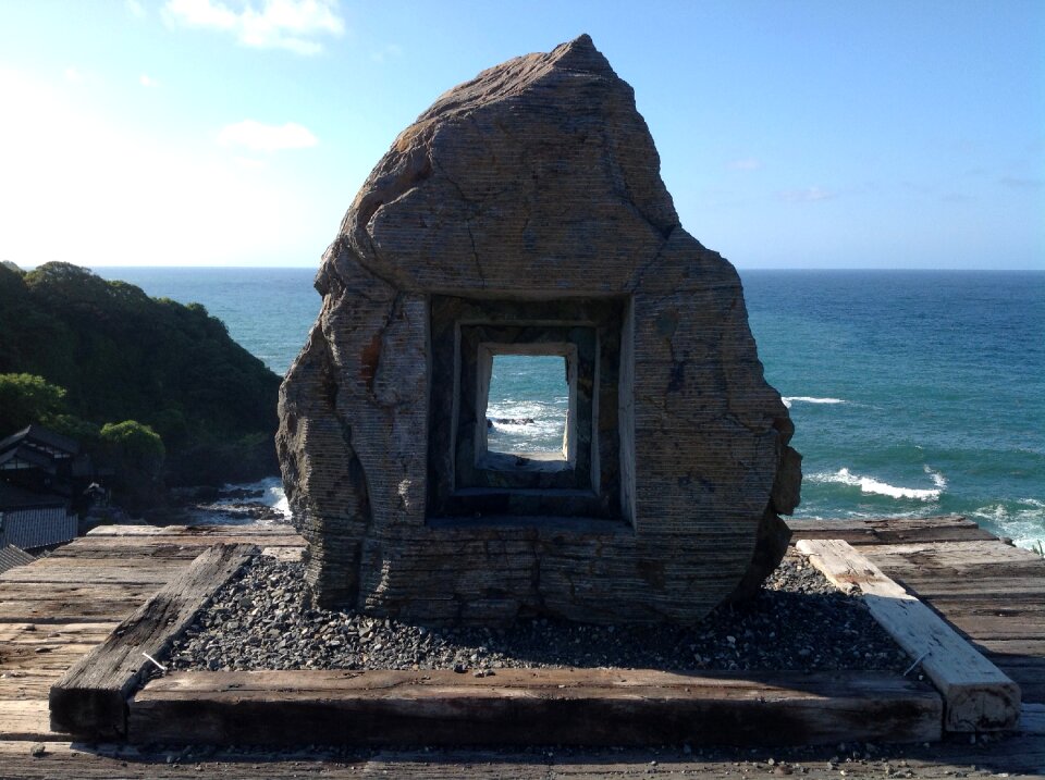 Japan sea modern sculpture landscape