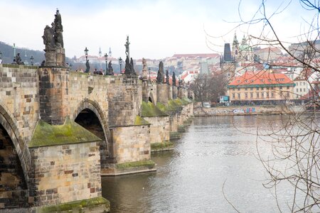 Charles bridge water prague