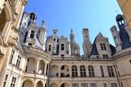 Roof of the castle windows fireplaces