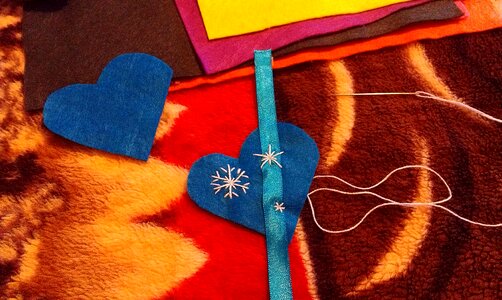 Heart needle needlework