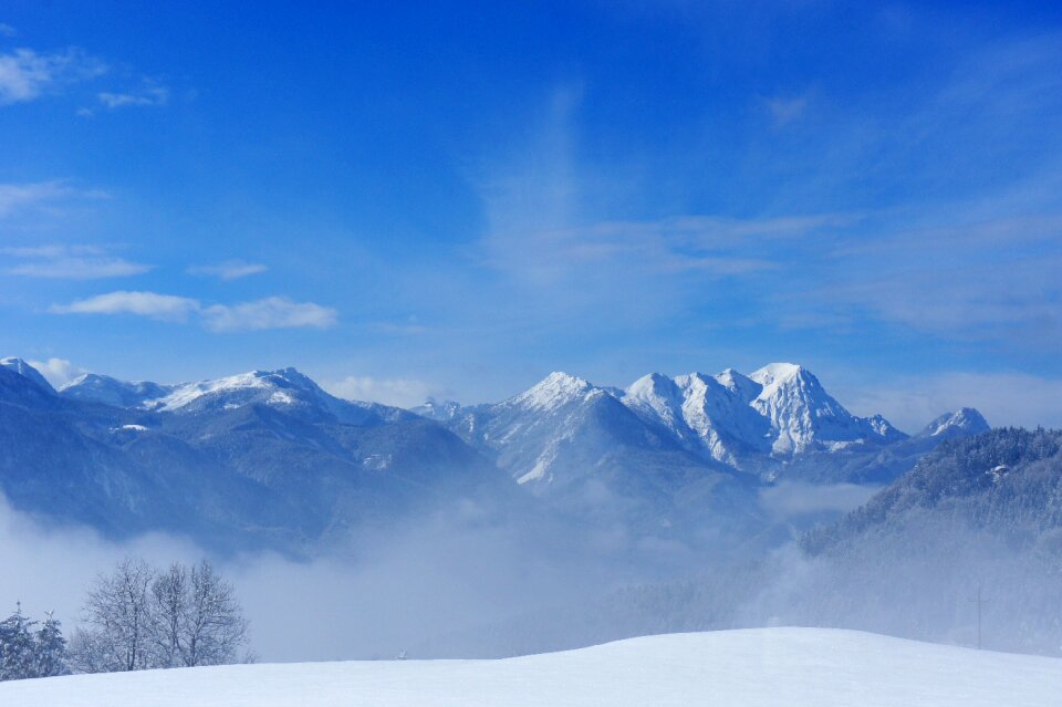 High mountains winter wintry