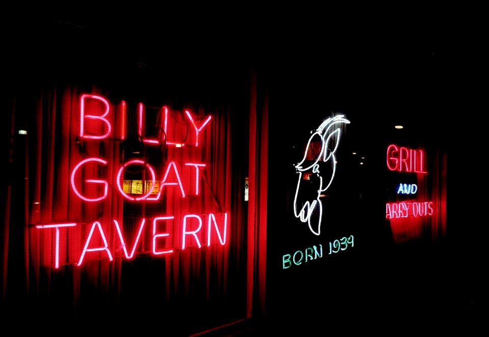 Chicago illinois black neon