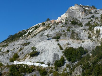 Carrara marble blocks quarry photo