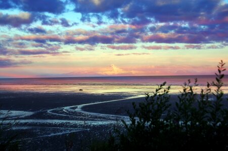 Sunrise water alaska photo