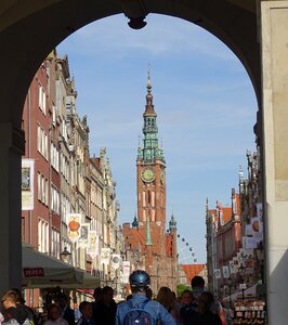 Gdansk long street old town hall photo