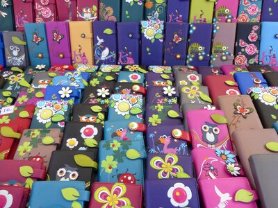 Market stall color purse