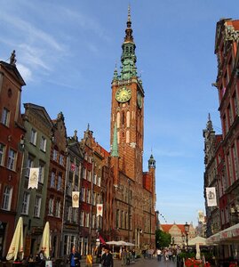 Gdansk long street old town hall photo