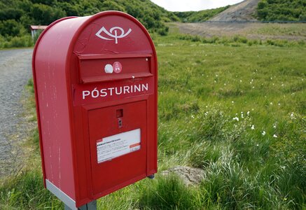 Red iceland post mail box photo