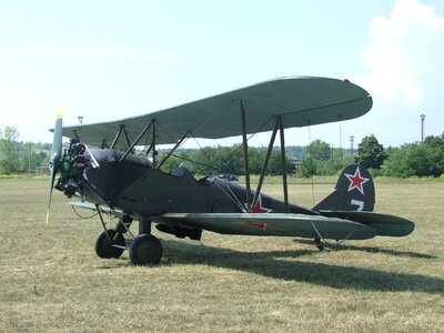 Radial engine fighter plane biplane