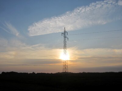 Power poles sunset cloud mood