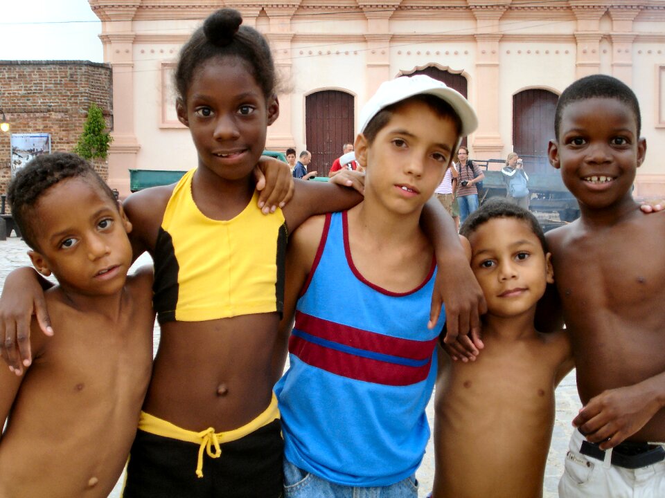 Group children playing street children