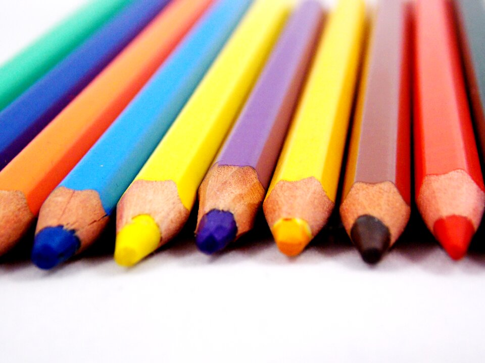 Rainbow colored pencils multi color