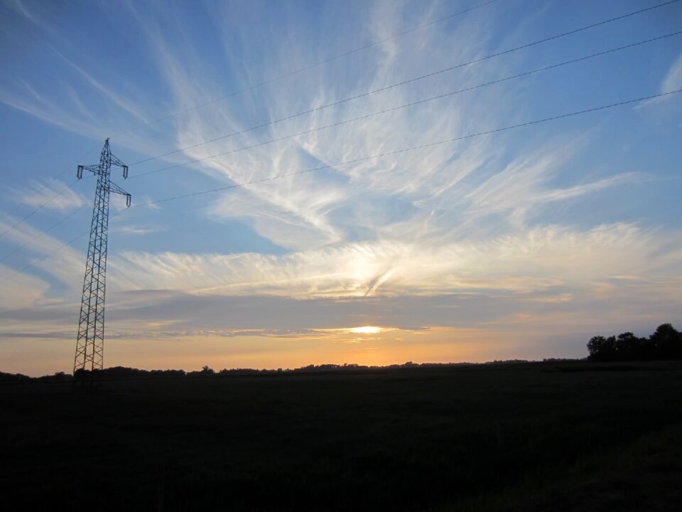 Power poles sunset cloud mood