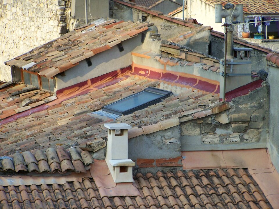 Architecture building roof peaks photo