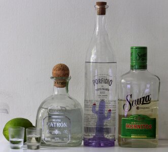 Drinks bottles glasses