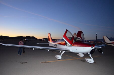Airplane sunset runway