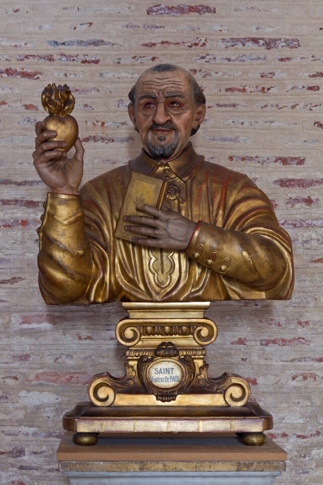 Saint vincent de paul bust sculpture