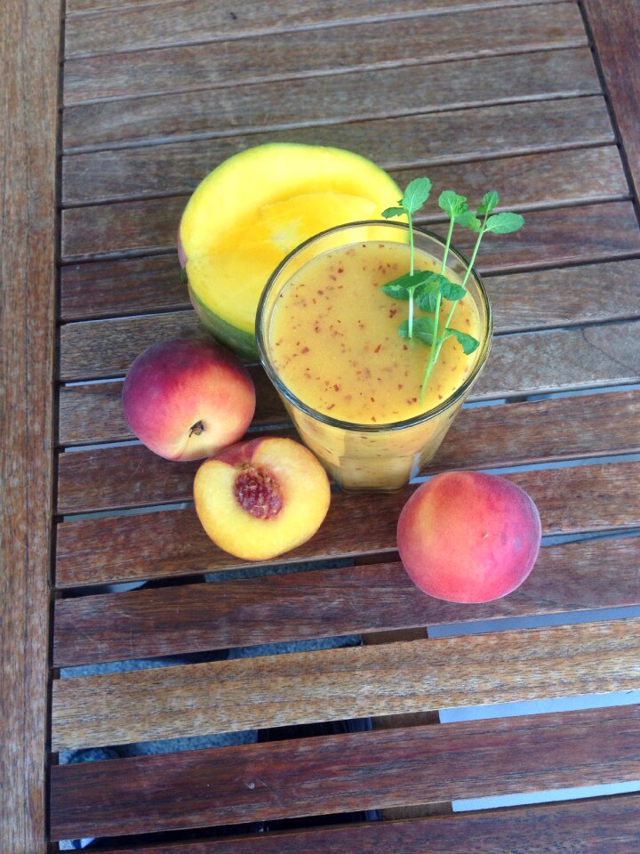 Glass healthy peach