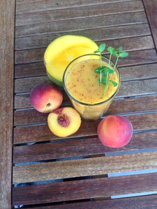 Glass healthy peach