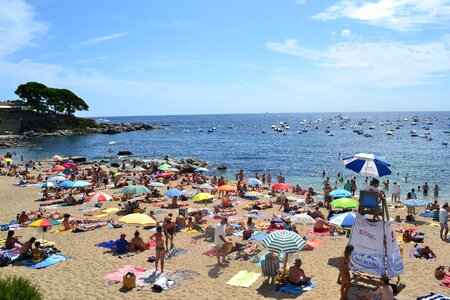 Sandy beach seaside tanning photo