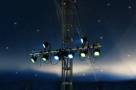 Blue lighting tent