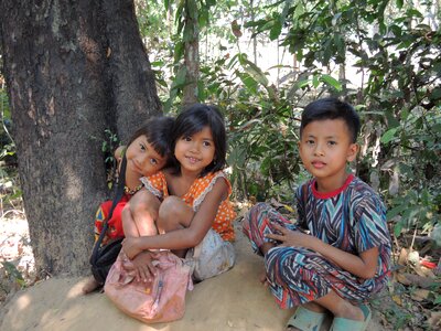 Cambodia kids brothers photo