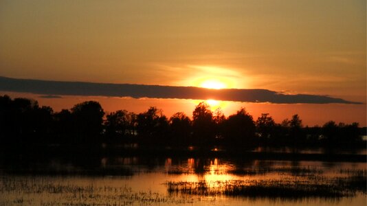 Sunset landscape river photo