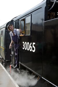 American shunting engine driver fireman photo