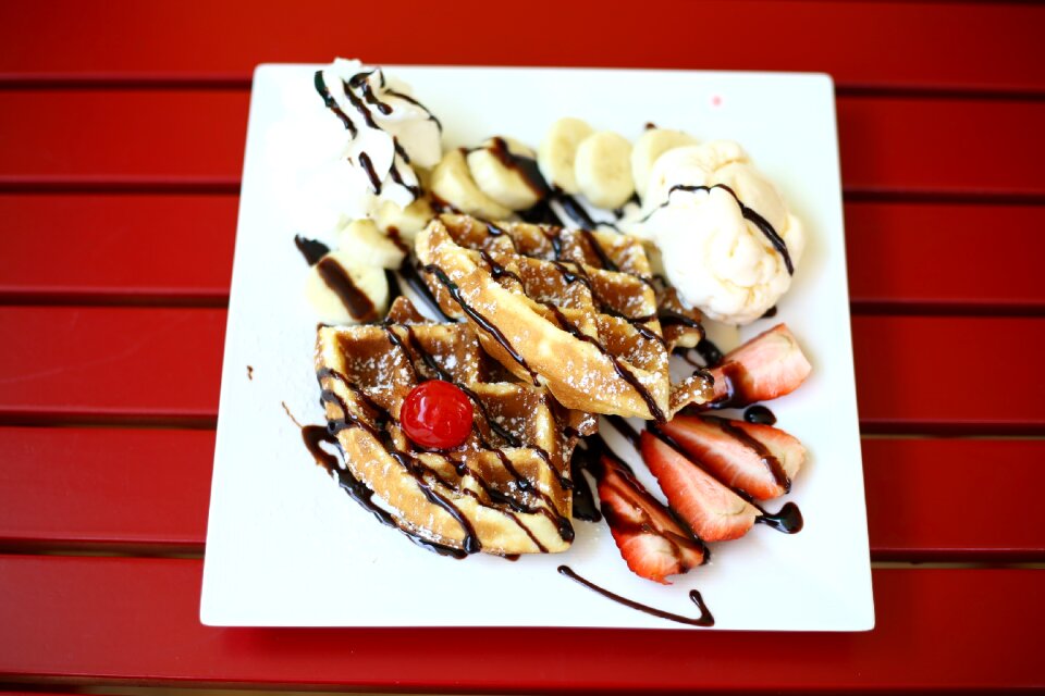 Waffle sweets foodstuff