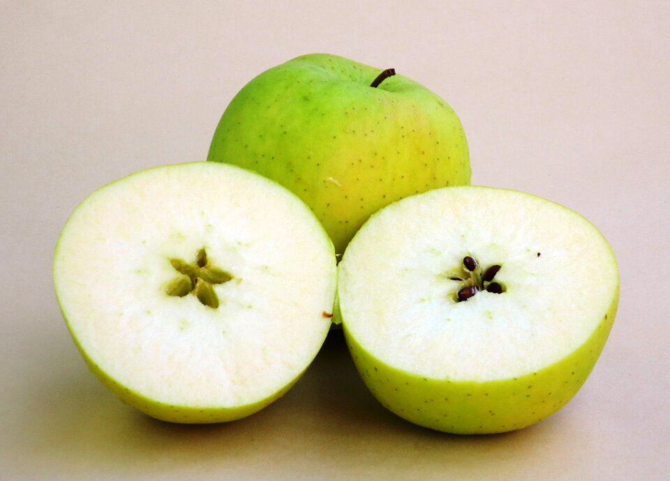 Golden cut yellow apple