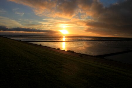 Sunset north sea background