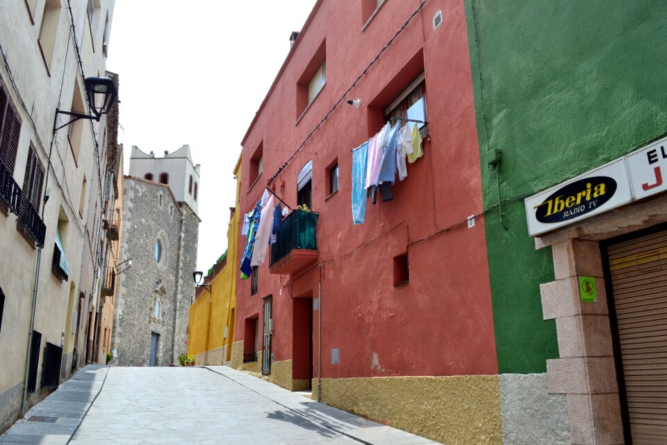 Windows washing old house spanish village