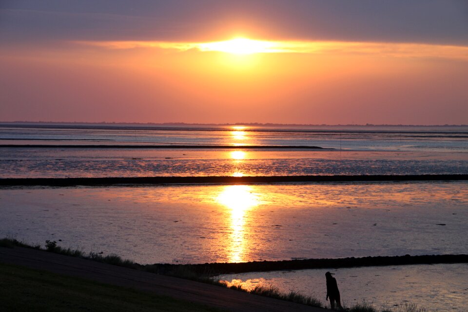 Sunset north sea background