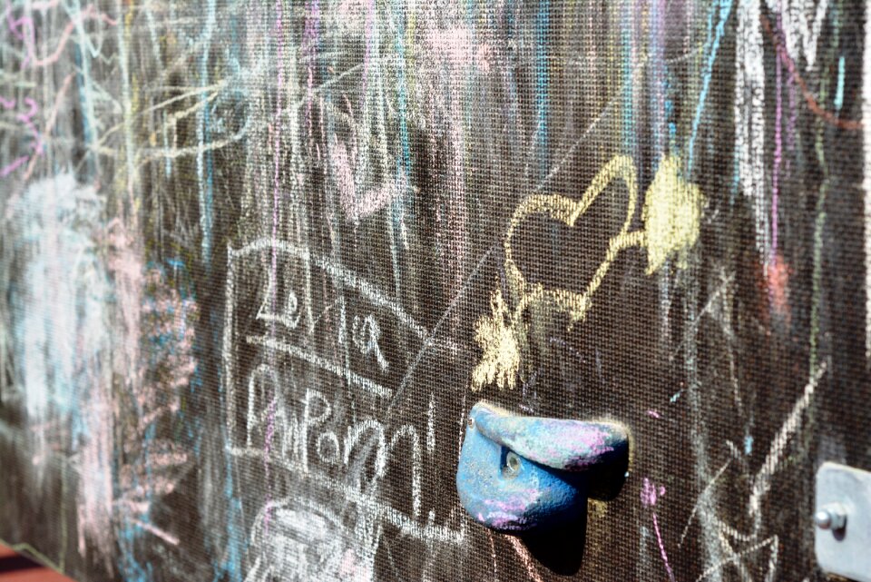 Drawing wall climbing painting chalk