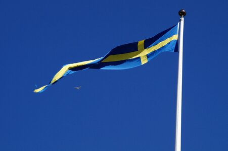 Swedish flag banner flutter