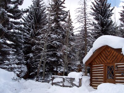 Cabin colorado winter photo