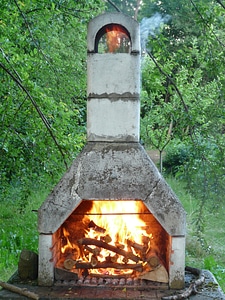 Burn fireplace fire