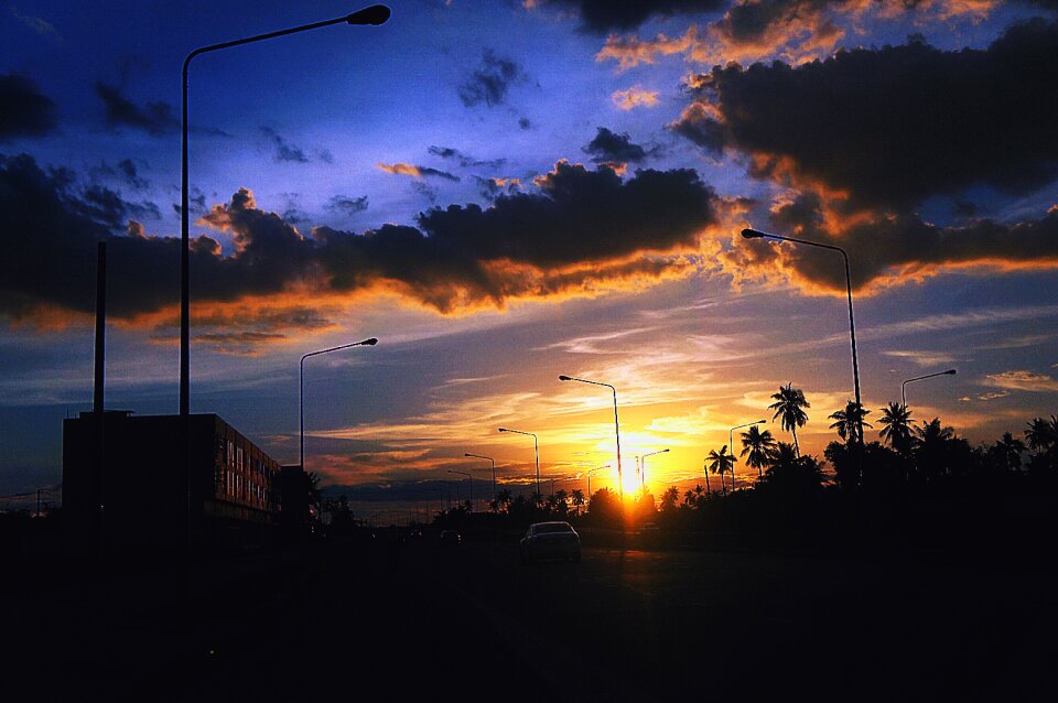 Cloud evening sun