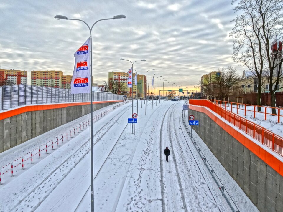 Road urban winter