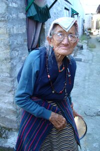 Old woman nepal tibet photo