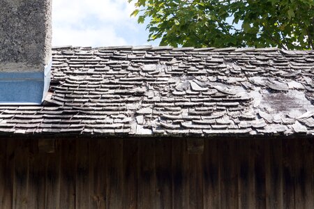 Hut weathered wood shingle photo